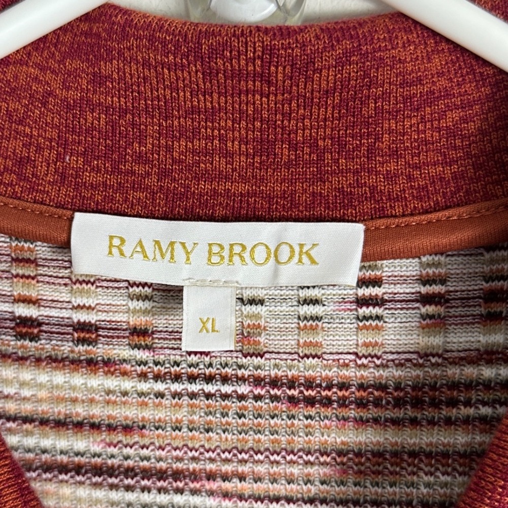 Ramy Brook Elite Button Front Midi Dress Knit Womens‎ Size XL NEW Amber Spaced - Picture 5 of 16